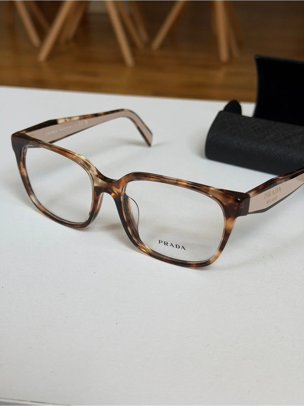 Prada Women’s Gold Tortoise Brown Optical Glasses